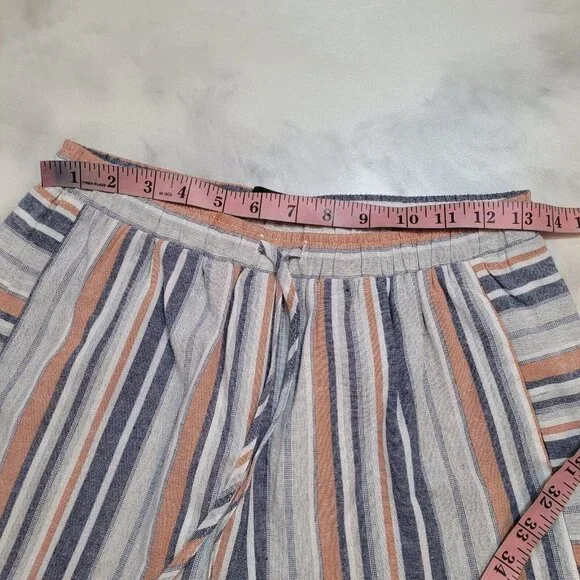 Doe & Rae Womens Fringe Hem Striped Shorts Multicolor Small - Picture 4 of 5